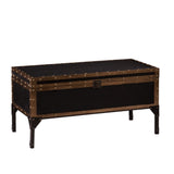 40" Black Manufactured Wood And Metal Rectangular Coffee Table