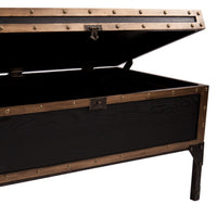 40" Black Manufactured Wood And Metal Rectangular Coffee Table