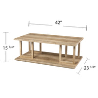 42" Natural And Natural Brown Manufactured Wood And Solid Manufactured Wood Rectangular Coffee Table