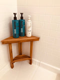 18" Grand Resort Teak Corner Shower Stool