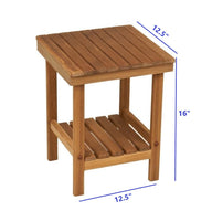 16" Grand Resort Teak Compact Shower Stool