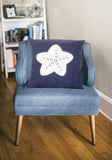 Set of Two Blue and White Starfish Throw Pillows