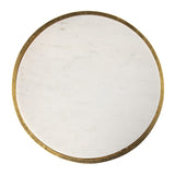23" Gold Marble And Iron Round End Table
