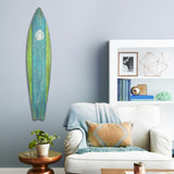 Rustic Aqua and Green Surfboard Wall Décor