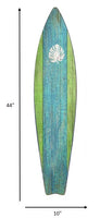 Rustic Aqua and Green Surfboard Wall Décor