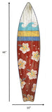 Vintage Hawaiian Flowers Surfboard Wall Decor