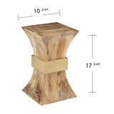 18" Natural Solid Wood And Manufactured Wood Square End Table