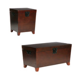 24" Brown Solid Wood And Manufactured Wood Square End Table