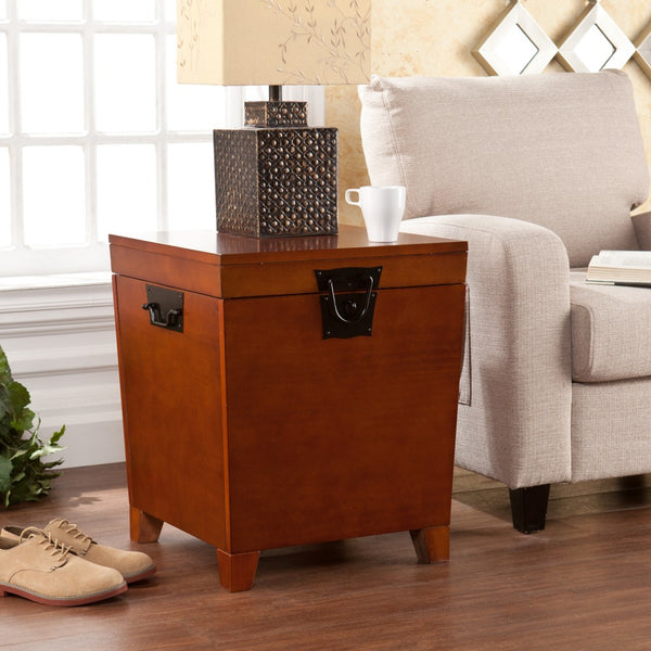 24" Brown Solid Wood Square End Table