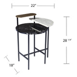 28" Black Manufactured Wood And Iron Free Form End Table With Shelf