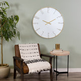 Minimalist White and Gold Wall Clock