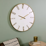Minimalist White and Gold Wall Clock