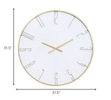 Minimalist White and Gold Wall Clock