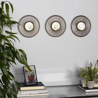 Set of Three Gold Wall Mirrors