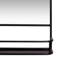 Black Rectangular Wall Mirror with Shelf