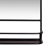 Black Rectangular Wall Mirror with Shelf