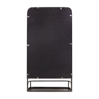 Black Rectangular Wall Mirror with Shelf