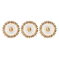 Set of Three Gold Sunburst Leaf Wall Décor