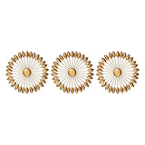 Set of Three Gold Sunburst Leaf Wall Décor