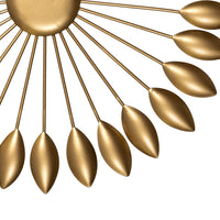 Set of Three Gold Sunburst Leaf Wall Décor