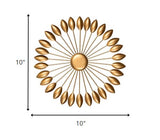 Set of Three Gold Sunburst Leaf Wall Décor