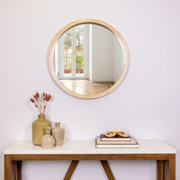 Minimalist Round Wooden Wall Mirror
