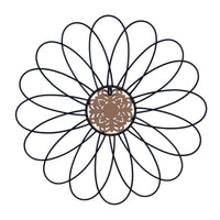 Carved Wood and Metal Flower Wall Décor