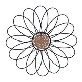 Carved Wood and Metal Flower Wall Décor