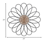 Carved Wood and Metal Flower Wall Décor