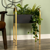 Gold and Black Metal Plant Stand