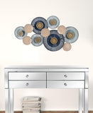 Layered Embellished Metal Plate Wall Décor