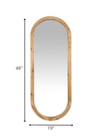 Oval Shaped Wooden Full Length Wall Mirror