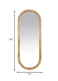 Oval Shaped Wooden Full Length Wall Mirror
