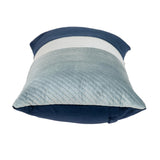 Navy Blue and Silver Quilted Colorblock Velvet Lumbar Throw Pillow