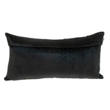 Black and White Quilted Color Block Velvet Lumbar Throw Pillow