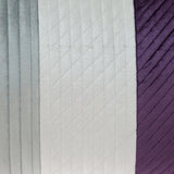Silver and Purple Quilted Colorblock Velvet Lumbar Throw Pillow