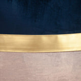 Beige Gold and Blue Tufted Velvet Square Pillow