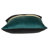 Teal Gold and Black Tufted Velvet Square Pillow