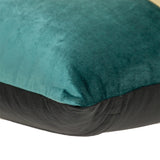 Teal Gold and Black Tufted Velvet Square Pillow