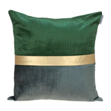 Green Gold and Dark Gray Tufted Velvet Square Pillow