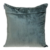 Green Gold and Dark Gray Tufted Velvet Square Pillow