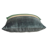 Green Gold and Dark Gray Tufted Velvet Square Pillow