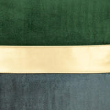 Green Gold and Dark Gray Tufted Velvet Square Pillow