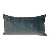 Green Gold and Dark Gray Tufted Velvet Lumbar Pillow