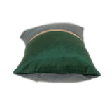 Green Gold and Dark Gray Tufted Velvet Lumbar Pillow