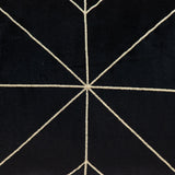 Black and Gold Geo Velvet Lumbar Pillow with Gold Tassels