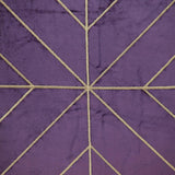 Dark Purple and Gold Geo Velvet Throw Pillow with Gold Tassels