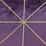 Dark Purple and Gold Geo Velvet Lumbar Pillow with Gold Tassels