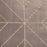 Taupe and Gold Geo Velvet Throw Pillow with Gold Tassels
