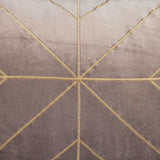 Taupe and Gold Geo Velvet Lumbar Pillow with Gold Tassels